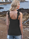 Tie Shoulder V-Neck Sweater Vest - Trendsi