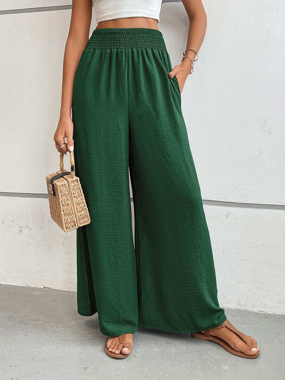 Perfee Wide Leg Pants with Pockets - Trendsi - Flyclothing LLC