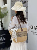 Woven Straw Shoulder Bag - Trendsi - Flyclothing LLC