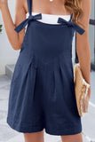 Knotted Strap Romper with Pockets - Trendsi
