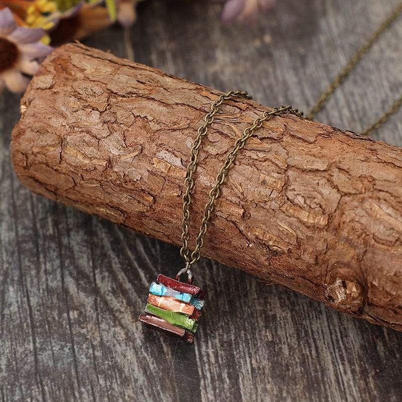 Alloy Books Pendant Necklace - Trendsi - Flyclothing LLC