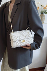 Raw Hem Denim Crossbody Bag - Trendsi