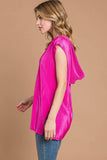 Culture Code Slit Cap Sleeve Hooded Top - Trendsi - Flyclothing LLC
