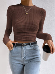 Round Neck Long Sleeve T-Shirt - Trendsi
