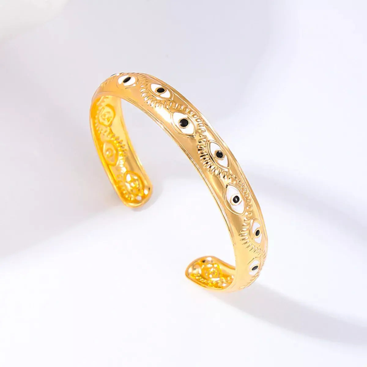 Evil Eye Open Bangle Bracelet - Trendsi - Flyclothing LLC