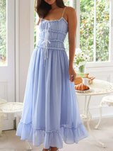 Devine Frill Ruffled Hem Midi Cami Dress - Trendsi - Flyclothing LLC