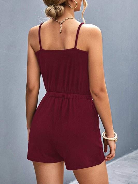 Scoop Neck Romper with Pockets - Trendsi - Flyclothing LLC