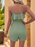 Ruffled Surplice Spaghetti Strap Romper - Trendsi