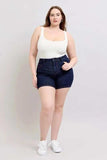 Judy Blue Full Size High Waist Heart Shaped Pkts & Red Contrast Thread Denim Shorts Plus Size - Trendsi - Flyclothing LLC