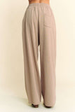 Davi & Dani Rhinestone Drawstring Wide Leg Pants - Trendsi