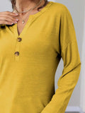 Notched Long Sleeve T-Shirt - Trendsi - Flyclothing LLC