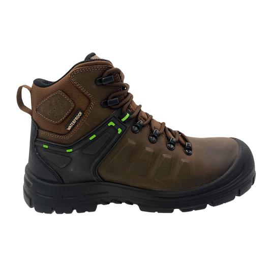 AdTec Men's 6" Brown waterproof composite safety toe leather work boot - AdTec