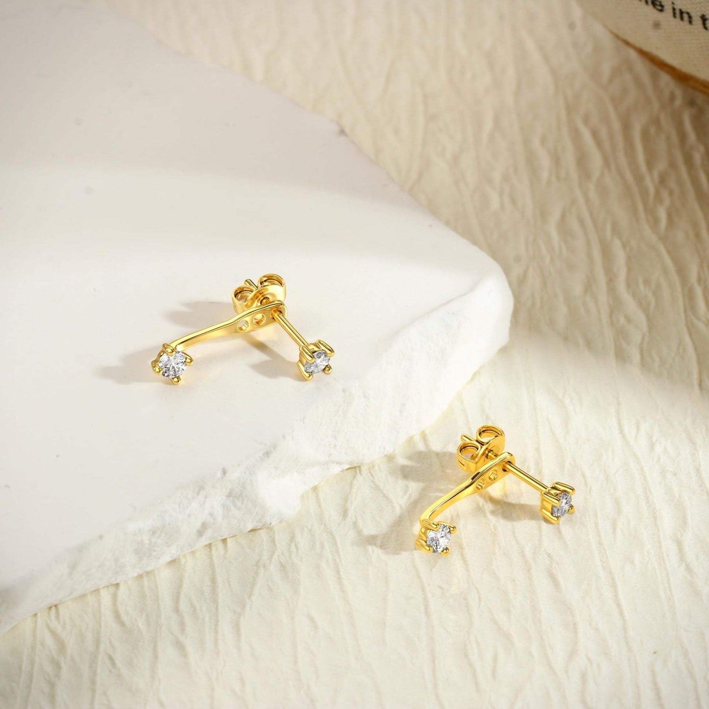 Womens Brass Earrings Set With Silver Needles And Real Gold Plating - My Store - Flyclothing LLC