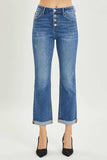 RISEN Full Size Button Fly Cropped Bootcut Jeans - Trendsi - Flyclothing LLC