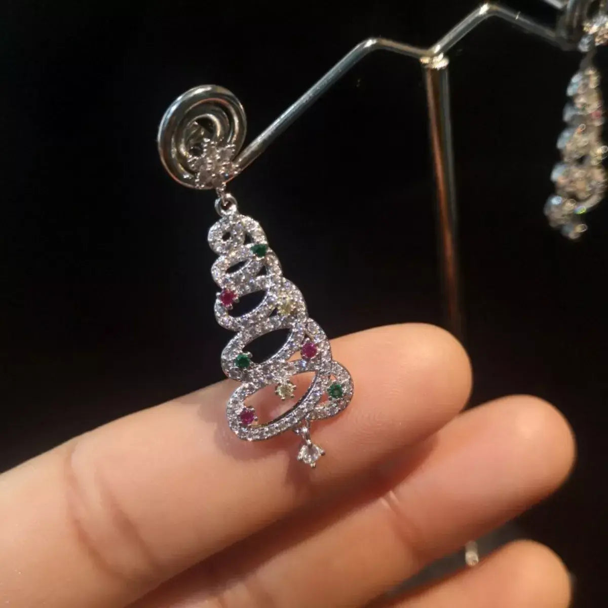 Christmas Tree Dangle Earrings - Trendsi - Flyclothing LLC