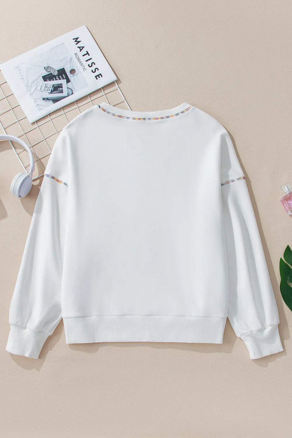 Sequin Football Round Neck Long Sleeve Sweatshirt - Trendsi - Flyclothing LLC
