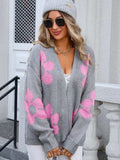 Flower Open Front Long Sleeve Cardigan - Trendsi - Flyclothing LLC