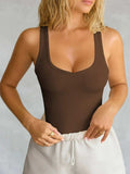 Solid Color Wide Strap Tank - Trendsi - Flyclothing LLC