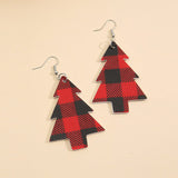 Christmas Tree PU Leather Dangle Earrings - Trendsi