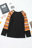 Printed Round Neck Raglan Sleeve Blouse - Trendsi - Flyclothing LLC