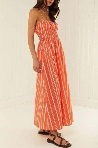 Striped Square Neck Cami Dress - Trendsi - Flyclothing LLC