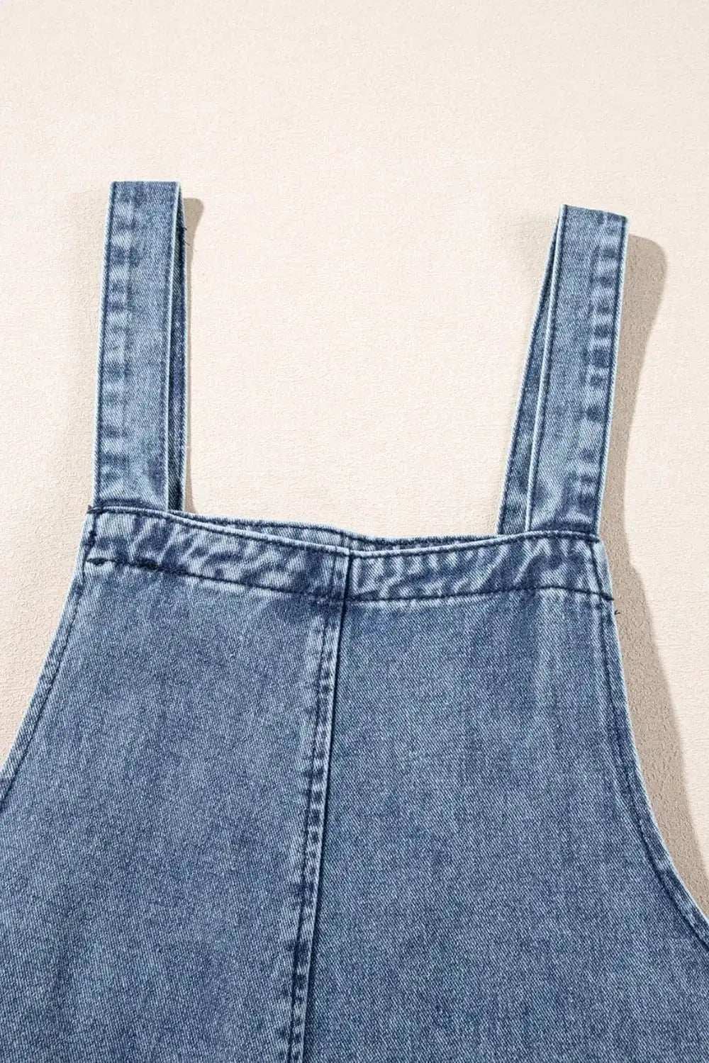 Distressed Bib Pocket Wide Leg Denim Overalls - Trendsi - Flyclothing LLC