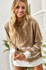 BiBi Drawstring Tie-Dye French Terry Hoodie - Trendsi - Flyclothing LLC
