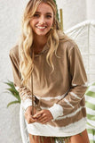 BiBi Drawstring Tie-Dye French Terry Hoodie - Trendsi