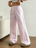 Drawstring Striped Wide Leg Pants - Trendsi - Flyclothing LLC
