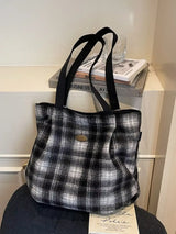 Plaid Pattern Casual Tote Bag - Trendsi - Flyclothing LLC