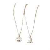 2 Piece Halloween Ghost & Pumpkin Pendant Necklace - Trendsi - Flyclothing LLC