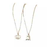 2 Piece Halloween Ghost & Pumpkin Pendant Necklace - Trendsi - Flyclothing LLC