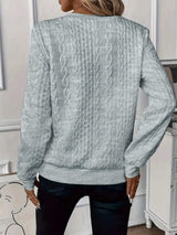 Texture Half Zip Long Sleeve Sweatshirt - Trendsi - Flyclothing LLC