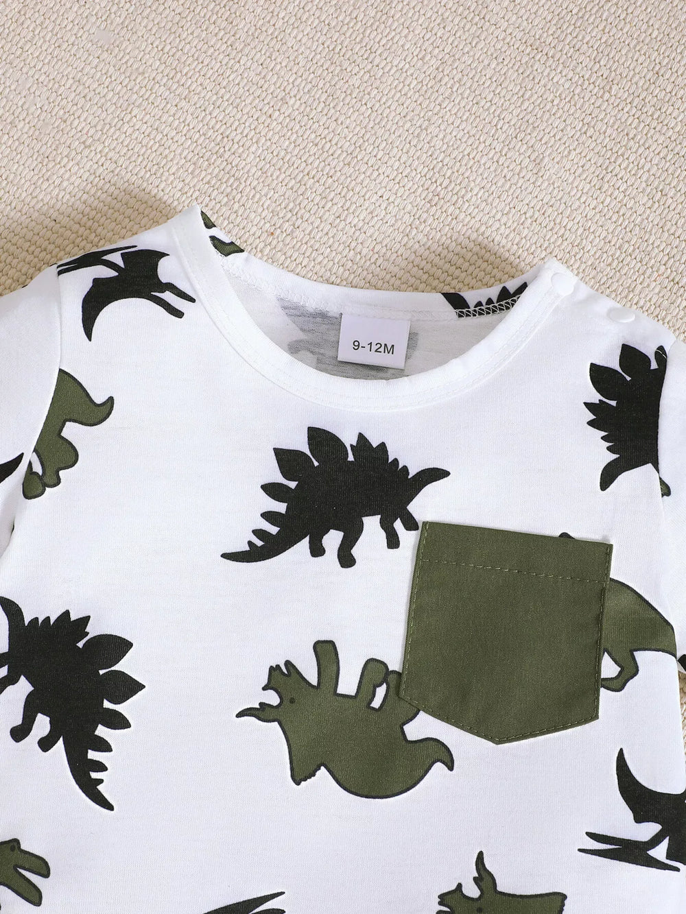 Children's Dinosaur Print Pocket Tee & Shorts Set - Trendsi - Flyclothing LLC