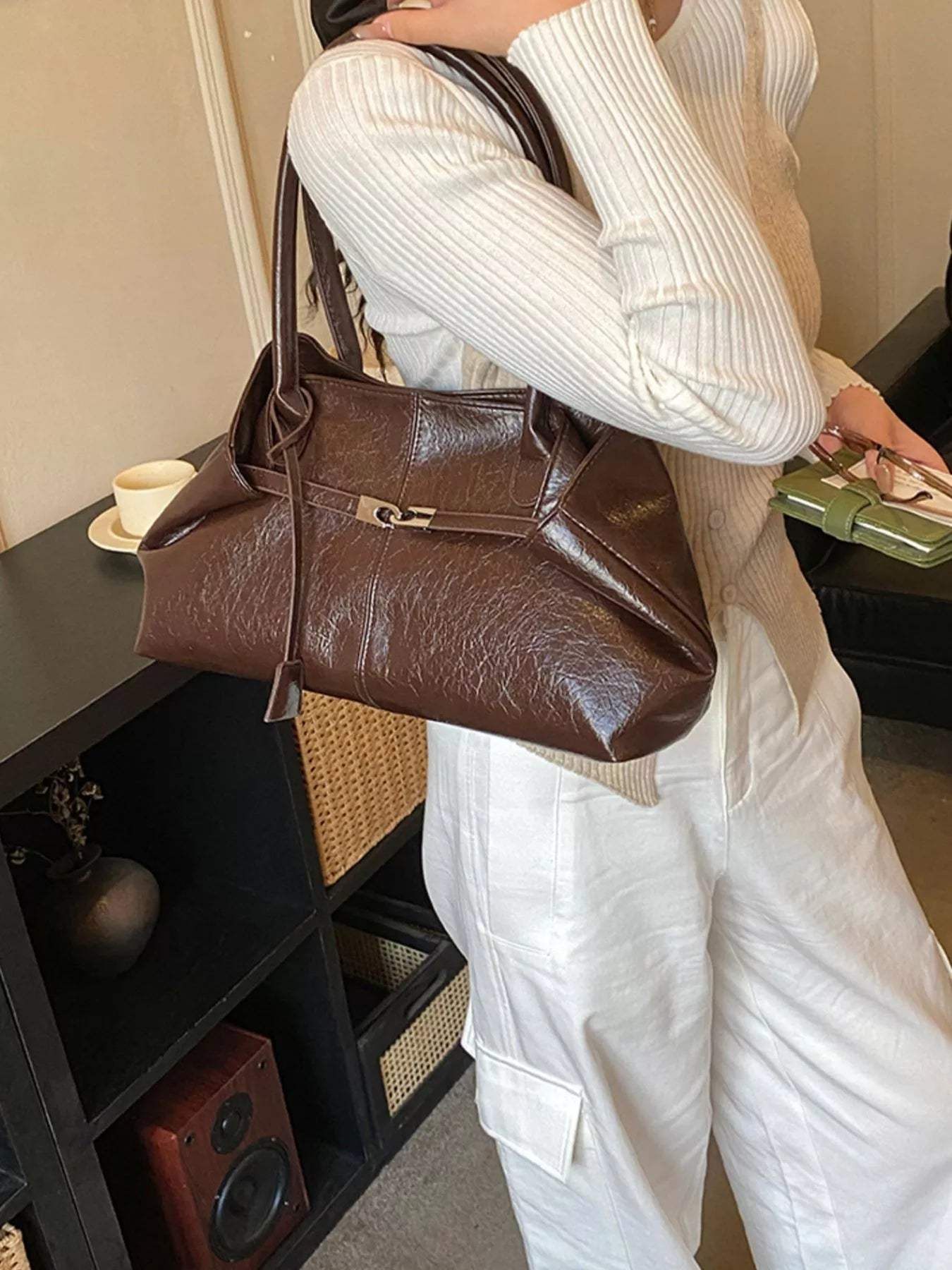 PU Leather Shoulder Bag - Trendsi - Flyclothing LLC