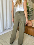 RFM Full Size High Rise Garment Dye Wide Leg  Jeans - Trendsi