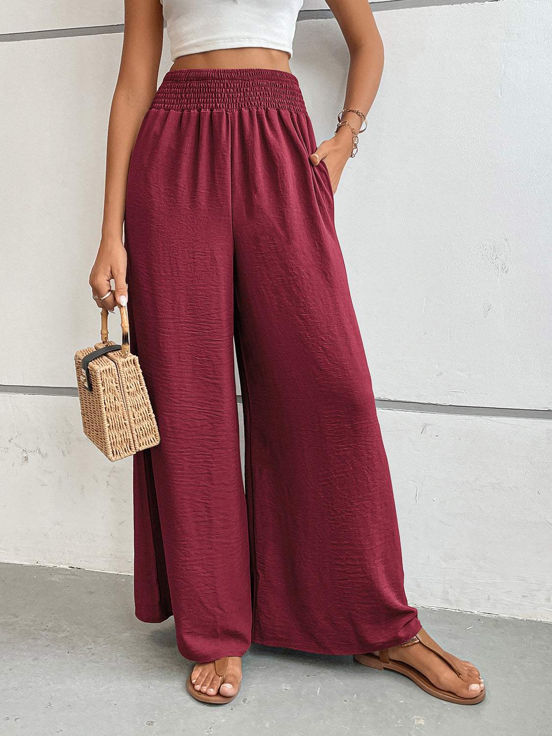 Perfee Wide Leg Pants with Pockets - Trendsi - Flyclothing LLC