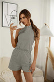 Cutout Grecian Neck Romper - Trendsi - Flyclothing LLC