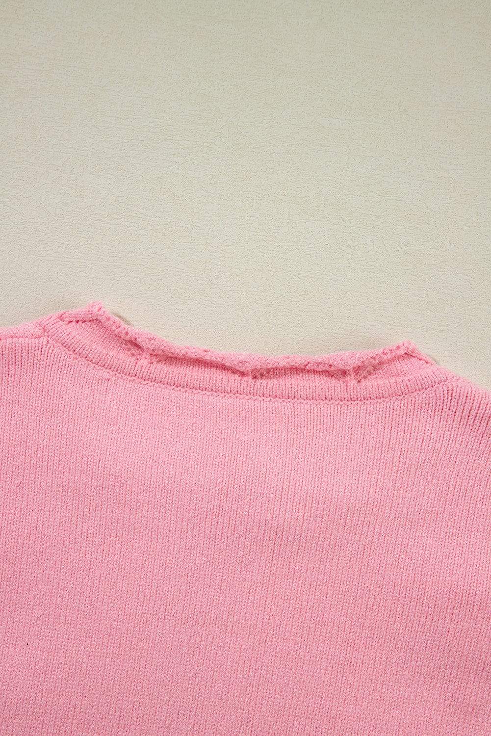 Daisy Notched Long Sleeve Sweater - Trendsi - Flyclothing LLC