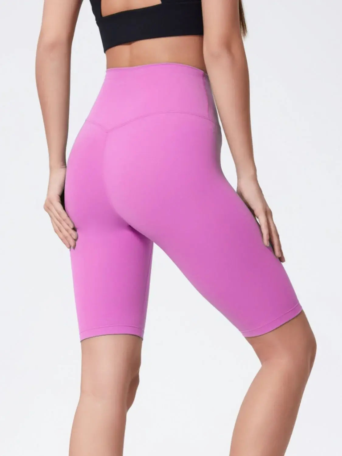 Millennia High Rise Wide Waistband Active Shorts - Trendsi - Flyclothing LLC