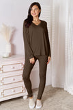 Basic Bae Bamboo Full Size V-Neck Long Sleeve Top and Pants Lounge Set - ShopBasicbae - Flyclothing LLC
