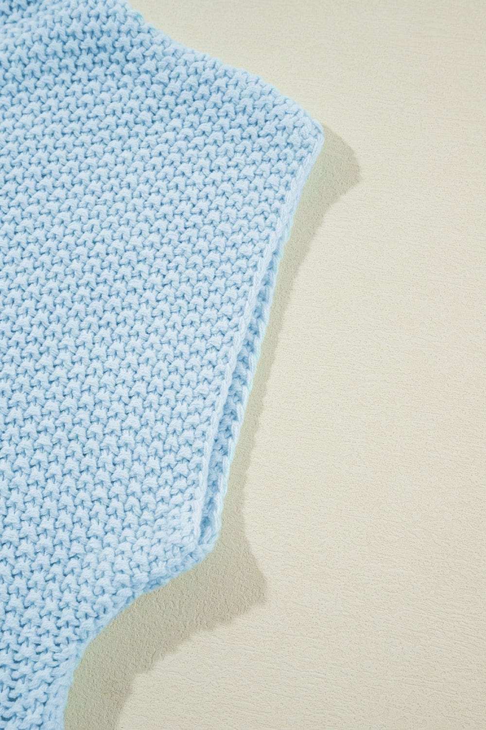 Turtleneck Cap Sleeve Sweater - Trendsi - Flyclothing LLC