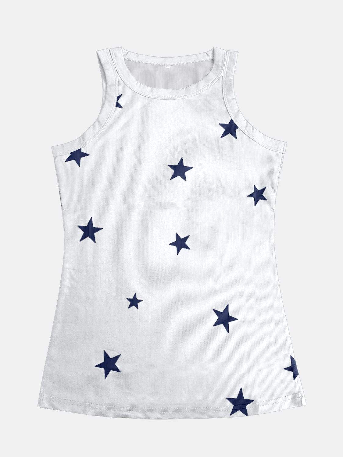 Full Size Star Round Neck Tank - Trendsi - Flyclothing LLC