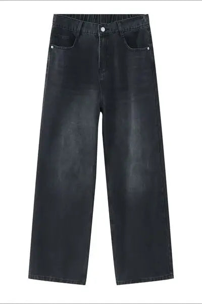 Wide Leg Jeans with Pockets - Trendsi - Flyclothing LLC