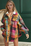 Double Take Full Size Button Up Plaid Shacket with Pockets - Trendsi