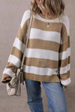 Color Block Round Neck Sweater - Trendsi - Flyclothing LLC