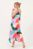 And The Why Tied Shoulder Straps Wide-Leg Geo Print Jumpsuit - Trendsi