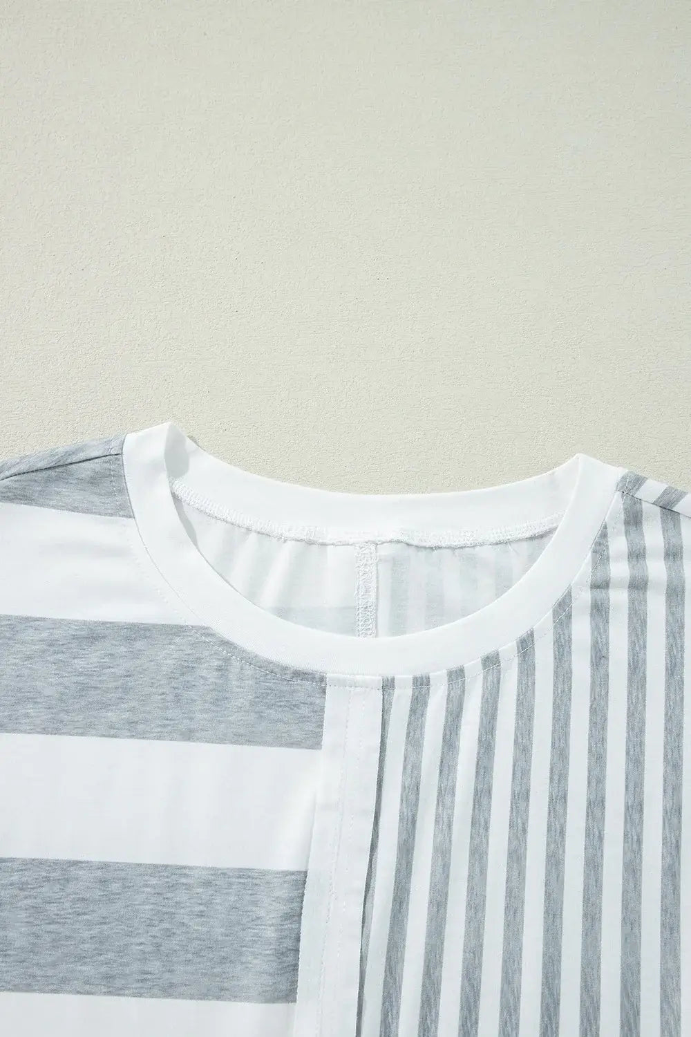 Stripe Mixed Short Sleeve Shift Mini Tee Dress - Trendsi - Flyclothing LLC