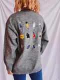 Embroidered Round Neck Dropped Shoulder Sweater - Trendsi - Flyclothing LLC