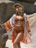 Printed Open Front Long Sleeve Cover-Up - Trendsi - Flyclothing LLC